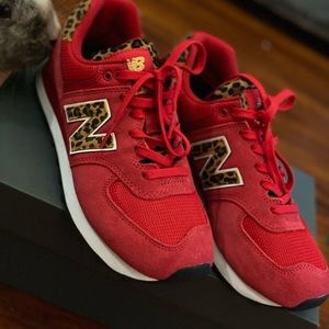 New Balance Red Leopard Sneaker